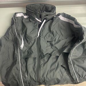 Nike Gray Windbreaker Lightweight Hooded Jacket